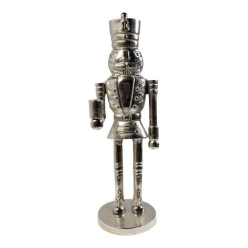 Figura decorativa Schiaccianoci argento RUNAR, 15x15x47,5cm