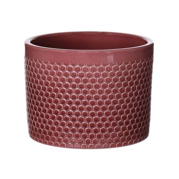 Vaso da piante in ceramica CINZIA, motivo a puntini, rosso merlot, 17,5cm, Ø19cm Vaso da piante in ceramica CINZIA, motivo a puntini, rosso merlot, 17,5cm, Ø19cm
