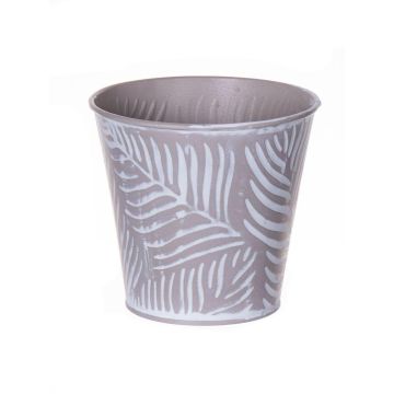 Vaso da fiori FABIONALTA con motivo a foglie, zinco, taupe-bianco, 9,3 cm, Ø 10 cm Vaso da fiori FABIONALTA con motivo a foglie, zinco, taupe-bianco, 9,3 cm, Ø 10 cm