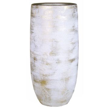 Vaso da fiori in ceramica AETIOS, colore sfumato, bianco-oro, 35cm, Ø18cm