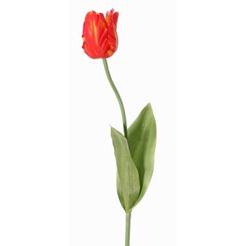 Fiore in tessuto tulipano pappagallo UAKARI, rosso-arancione-verde, 65cm, Ø6cm