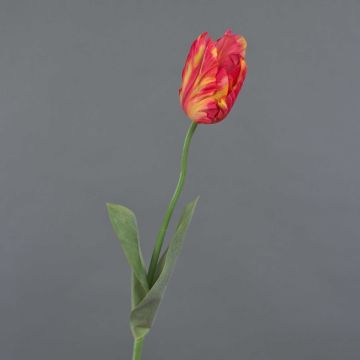 Fiore in tessuto tulipano pappagallo UAKARI, rosso-arancione-verde, 65 cm, Ø 6 cm Fiore in tessuto tulipano pappagallo UAKARI, rosso-arancione-verde, 65 cm, Ø 6 cm