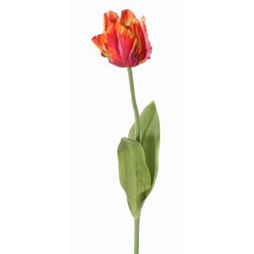 Fiore in tessuto Tulipano pappagallo UAKARI, rosso-fucsia-arancione-verde, 65cm, Ø6cm