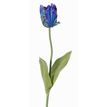 Fiore in tessuto Tulipano pappagallo UAKARI, blu-verde-viola, 65 cm, Ø 6 cm