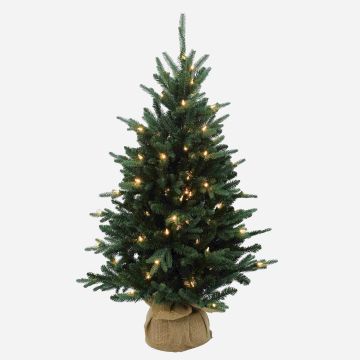 Albero di Natale sintetico HANKO, LED, sacco di iuta, 90cm, Ø60cm