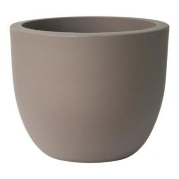 Vaso da esterno rotondo ETRION in plastica, color taupe, 61 cm, Ø 74 cm