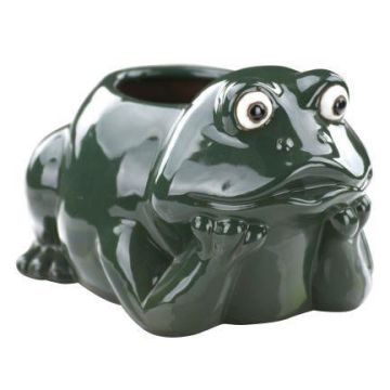 Vaso da fiori a forma di rana BYKAN, ceramica, verde scuro, 31x22x19 cm Vaso da fiori a forma di rana BYKAN, ceramica, verde scuro, 31x22x19 cm