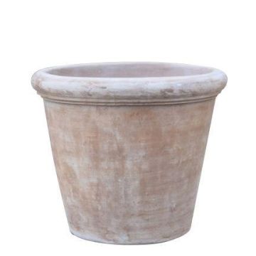 Vaso da fiori in terracotta VIRELY, realizzato a mano, patinato, marrone, 33 cm, Ø 36 cm Vaso da fiori in terracotta VIRELY, realizzato a mano, patinato, marrone, 33 cm, Ø 36 cm