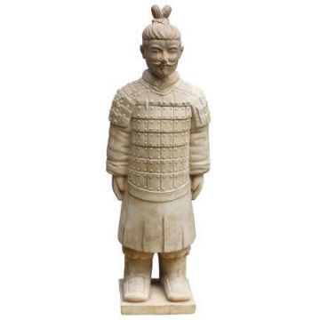 Statua da giardino del guerriero samurai LILORA in terracotta, realizzata a mano, patinata, beige, 33x26x95 cm Statua da giardino del guerriero samurai LILORA in terracotta, realizzata a mano, patinata, beige, 33x26x95 cm