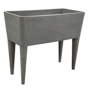 Vaso da fiori LUAVIA in beton di legno, con piedini, grigio, 76x37x65 cm