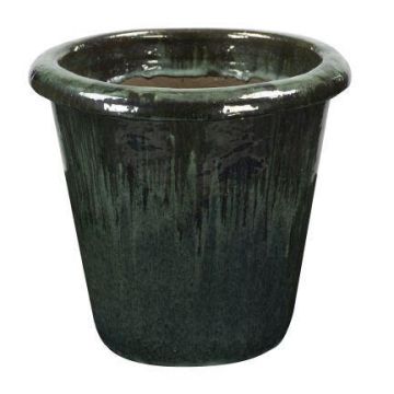 Vaso da fiori in terracotta ELVORN, smaltato, sfumatura di colore, verde giada, 52 cm, Ø 55 cm Vaso da fiori in terracotta ELVORN, smaltato, sfumatura di colore, verde giada, 52 cm, Ø 55 cm