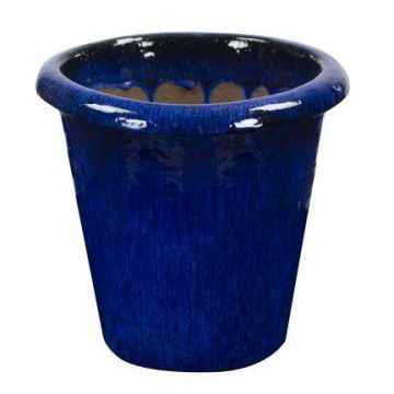 Vaso da fiori in terracotta ELVORN, smaltato, sfumatura, blu, 44 cm, Ø 47 cm Vaso da fiori in terracotta ELVORN, smaltato, sfumatura, blu, 44 cm, Ø 47 cm