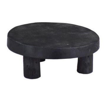 Portavasi in legno KAILANI con piedini, nero, 6cm, Ø15cm