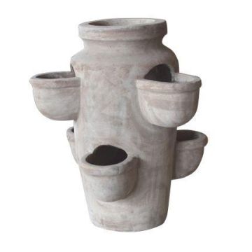 Vaso a più livelli per erbe aromatiche ILMORA in terracotta, realizzato a mano, marrone, 48 cm, Ø 41 cm Vaso a più livelli per erbe aromatiche ILMORA in terracotta, realizzato a mano, marrone, 48 cm, Ø 41 cm