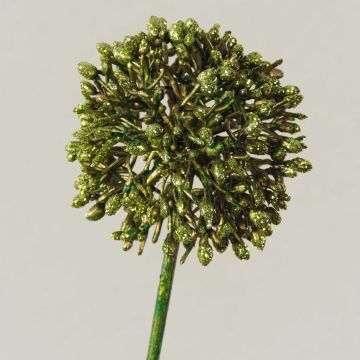 Allium artificiale HELLA, glitterato, verde-oro, 45 cm, Ø 8 cm