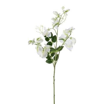 Ramo artificiale di Lathyrus latifolius PLENVO, bianco, 75 cm