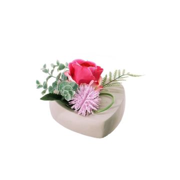 Composizione floreale artificiale con rose e allium EIVOR, vaso decorativo, rosa-rosa, 12 cm, Ø 17 cm Composizione floreale artificiale con rose e allium EIVOR, vaso decorativo, rosa-rosa, 12 cm, Ø 17 cm