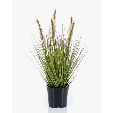 Pianta artificiale Erba a penna YWAIN con pannocchie, beige-verde, 45 cm