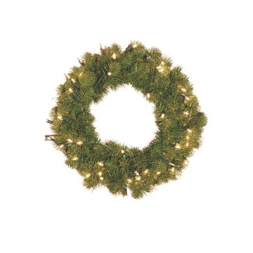 Ghirlanda in plastica di abete SOLVEIG con LED, verde, Ø 45 cm