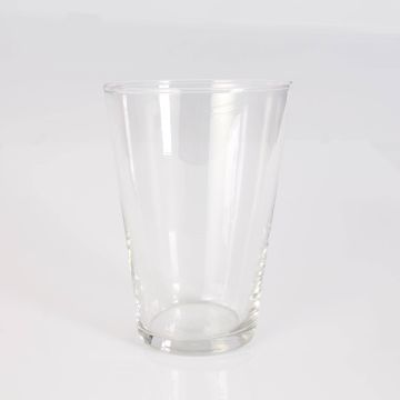 Vaso da tavolo conico JENNY EARTH in vetro, trasparente, 19,5cm, Ø 14cm