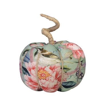 Zucca decorativa AKUNA in cotone, realizzata a mano, con motivo farfalla e uccellino, colorata, Ø 13 cm Zucca decorativa AKUNA in cotone, realizzata a mano, con motivo farfalla e uccellino, colorata, Ø 13 cm