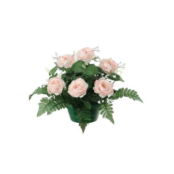 Composizione floreale artificiale con rosa cavolo e gipsofila VLADIS, vaso decorativo, rosa-crema, 25 cm, Ø 23 cm Composizione floreale artificiale con rosa cavolo e gipsofila VLADIS, vaso decorativo, rosa-crema, 25 cm, Ø 23 cm