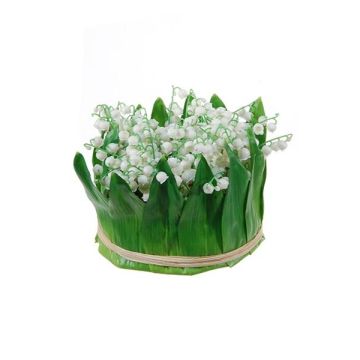 Composizione floreale artificiale con mughetti IKENNA, bianca, 12 cm, Ø 16 cm Composizione floreale artificiale con mughetti IKENNA, bianca, 12 cm, Ø 16 cm