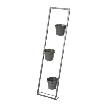 Scala per piante in metallo UTOPIA con 3 vasi, grigia, 25x13x100 cm Scala per piante in metallo UTOPIA con 3 vasi, grigia, 25x13x100 cm