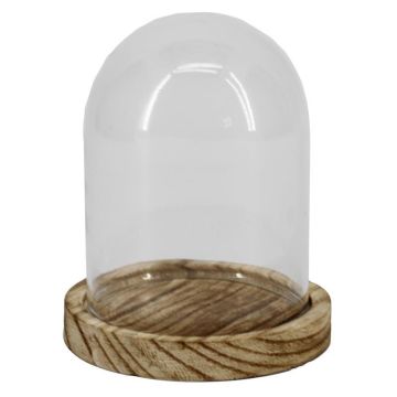 Campana in vetro DANILLA con base in legno marmorizzato, trasparente, 8 cm, Ø 6 cm Campana in vetro DANILLA con base in legno marmorizzato, trasparente, 8 cm, Ø 6 cm