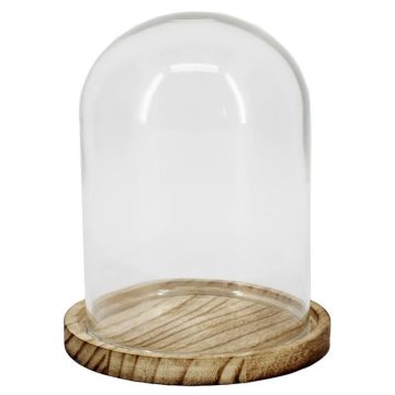 Campana in vetro DANILLA con base in legno marmorizzato, trasparente, 14,5cm, Ø11,5cm Campana in vetro DANILLA con base in legno marmorizzato, trasparente, 14,5cm, Ø11,5cm
