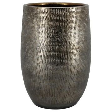 Vaso in ceramica ILSE con venature, oro, 50 cm, Ø 29 cm