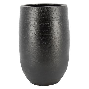 Vaso per piante in ceramica DEIRA con venature, nero opaco, 30 cm, Ø 23 cm Vaso per piante in ceramica DEIRA con venature, nero opaco, 30 cm, Ø 23 cm
