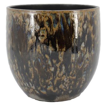 Vaso da fiori ELIEL in ceramica, screziato, marrone-blu, 28 cm, Ø 28 cm Vaso da fiori ELIEL in ceramica, screziato, marrone-blu, 28 cm, Ø 28 cm