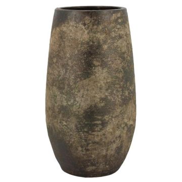 Vaso da fiori in ceramica AROON con venature, verde antico, 40 cm, Ø 22 cm