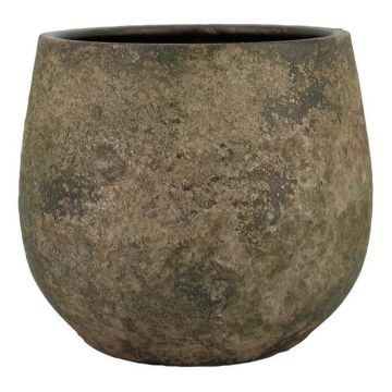 Contenitore per fiori in ceramica AROON con venature, verde antico, 13cm, Ø16cm Contenitore per fiori in ceramica AROON con venature, verde antico, 13cm, Ø16cm