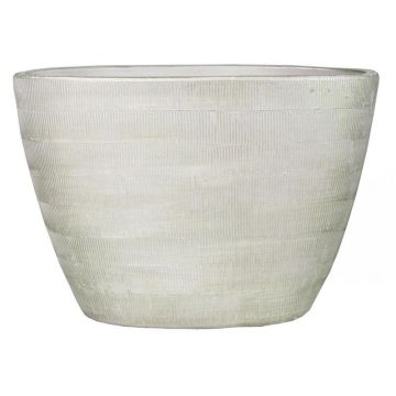Vaso ovale in ceramica DELTA con scanalature, grigio chiaro-bianco, 33x16,5x23cm Vaso ovale in ceramica DELTA con scanalature, grigio chiaro-bianco, 33x16,5x23cm
