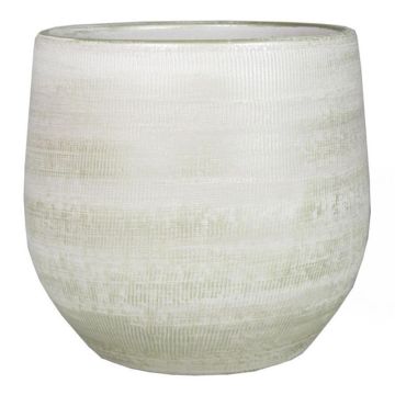 Vaso in ceramica DELTA con scanalature, grigio chiaro-bianco, 33 cm, Ø36 cm Vaso in ceramica DELTA con scanalature, grigio chiaro-bianco, 33 cm, Ø36 cm