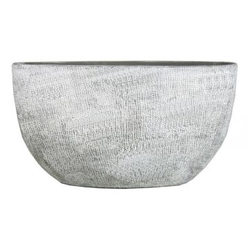 Vaso ovale in ceramica AGAPE con grano, grigio cemento, 49x20x25cm