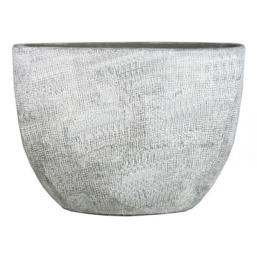 Vaso ovale in ceramica AGAPE con grano, grigio cemento, 50x20x36cm