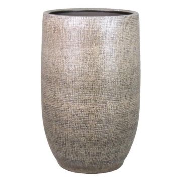 Portafiori in ceramica AGAPE con grano, bianco-marrone, 40cm, Ø26cm
