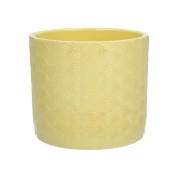 Vaso FERDINANTA con motivo, ceramica, giallo opaco, 13,1 cm, Ø 15,5 cm Vaso FERDINANTA con motivo, ceramica, giallo opaco, 13,1 cm, Ø 15,5 cm