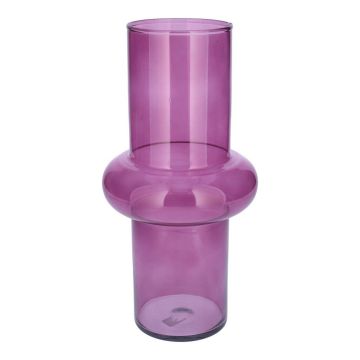 Vaso in vetro ELSABEA, riciclato, viola trasparente, 31 cm, Ø 15 cm
