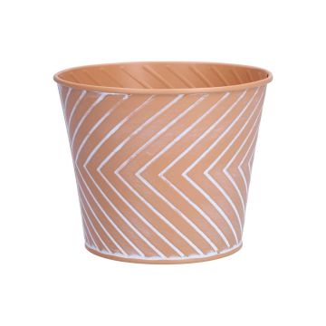 Vaso da fiori CENDRINE in zinco, motivo a linee, arancione, 9,3 cm, Ø 11,5 cm Vaso da fiori CENDRINE in zinco, motivo a linee, arancione, 9,3 cm, Ø 11,5 cm