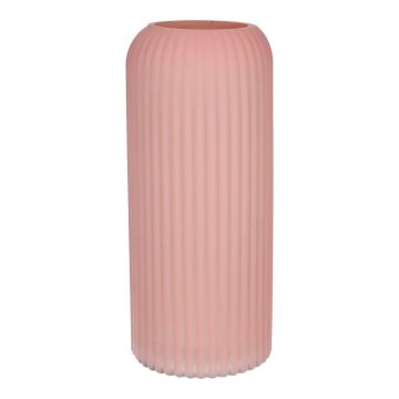 Vaso da fiori ALBURGIS con scanalature, vetro, rosa antico opaco, 25 cm, Ø 10 cm Vaso da fiori ALBURGIS con scanalature, vetro, rosa antico opaco, 25 cm, Ø 10 cm