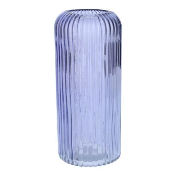 Vaso da fiori ALBURGIS con scanalature, vetro, lilla trasparente, 25 cm, Ø 10 cm Vaso da fiori ALBURGIS con scanalature, vetro, lilla trasparente, 25 cm, Ø 10 cm