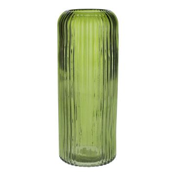 Vaso da fiori ALBURGIS con scanalature, vetro, verde-trasparente, 25 cm, Ø 10 cm Vaso da fiori ALBURGIS con scanalature, vetro, verde-trasparente, 25 cm, Ø 10 cm