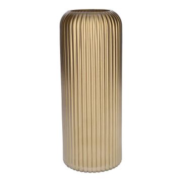 Vaso da fiori ALBURGIS con scanalature, vetro, oro metallizzato, 25 cm, Ø 10 cm Vaso da fiori ALBURGIS con scanalature, vetro, oro metallizzato, 25 cm, Ø 10 cm