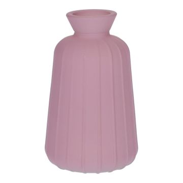 Bottiglia decorativa in vetro TATIANA con scanalature, malva opaco, 11 cm, Ø 6,5 cm Bottiglia decorativa in vetro TATIANA con scanalature, malva opaco, 11 cm, Ø 6,5 cm