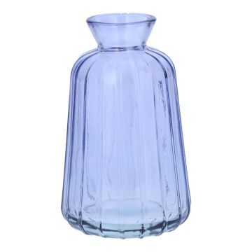 Bottiglia decorativa in vetro TATIANA con scanalature, lilla-trasparente, 11 cm, Ø 6,5 cm Bottiglia decorativa in vetro TATIANA con scanalature, lilla-trasparente, 11 cm, Ø 6,5 cm