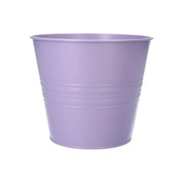 Vaso rotondo di zinco MICOLATO con scanalature, lilla, 16 cm, Ø18,5 cm Vaso rotondo di zinco MICOLATO con scanalature, lilla, 16 cm, Ø18,5 cm